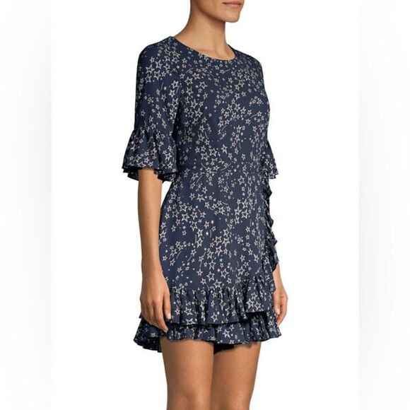 Likely Delilah Star Pattern Blue Wrap Romper - Picture 3 of 10